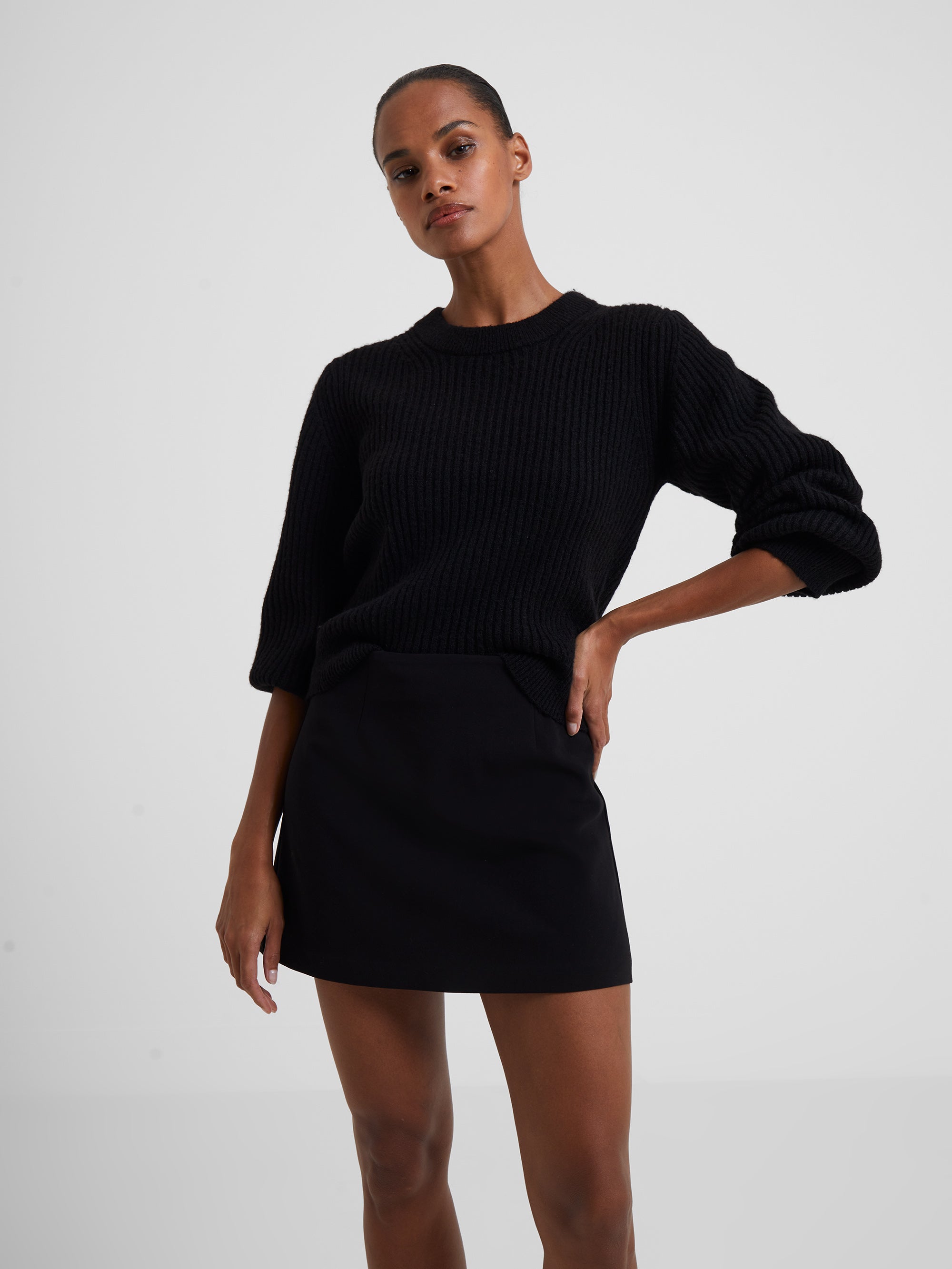 Vhari Knit Ribbed Crew Neck Sweater