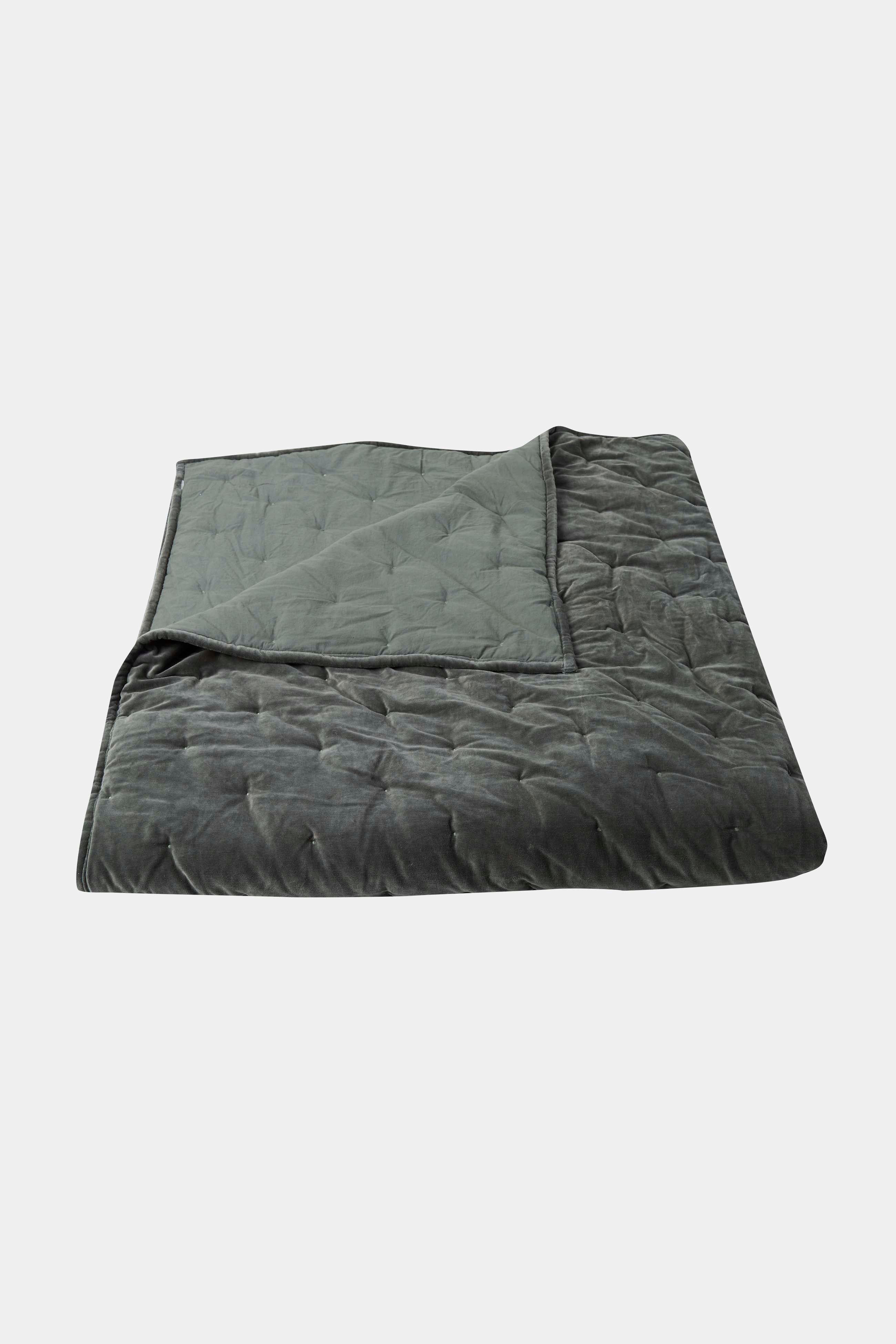 velvet bedspread sage