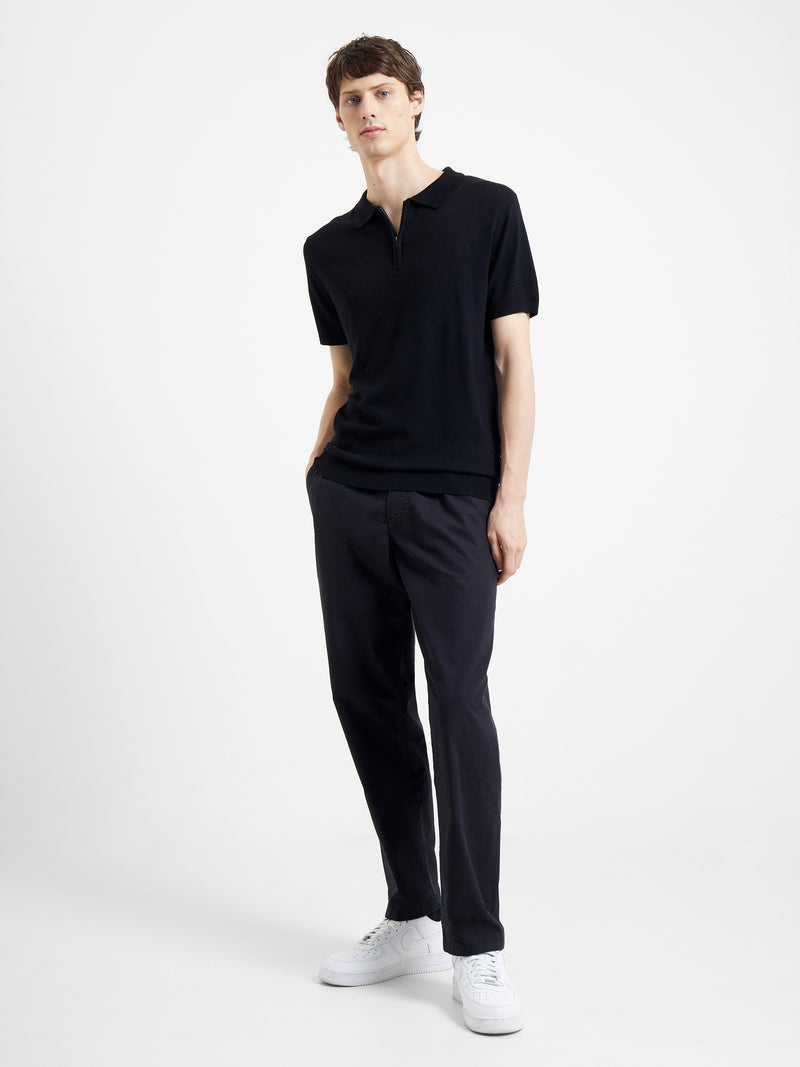 Half Zip Polo Shirt Black | French Connection UK