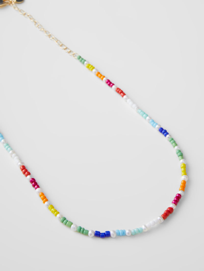 Fresh Water Pearl Rainbow Necklace Gold/Multi | French Connection UK
