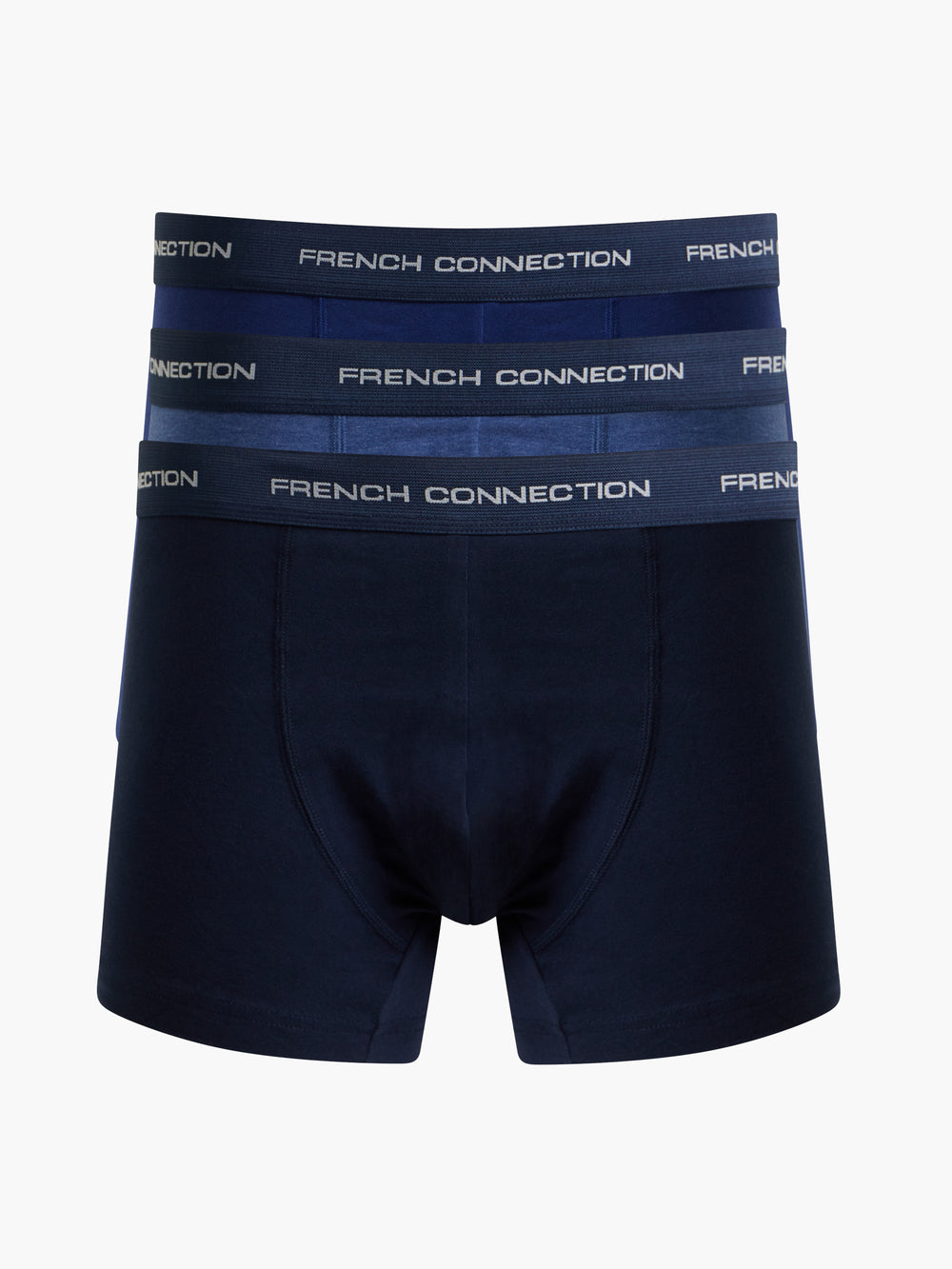 3 Pack French Connection Boxers Mid Blue/French Blue/Dark Navy | French  Connection UK