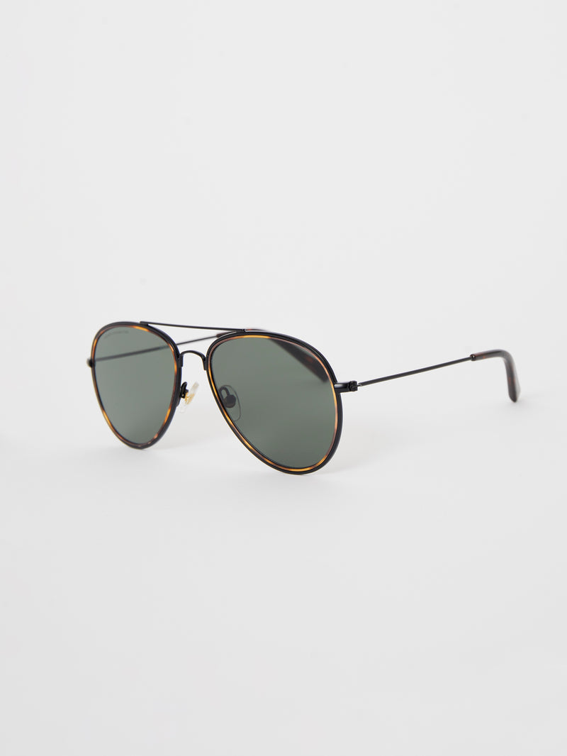 Metal D-Frame Rim Detailed Sunglasses